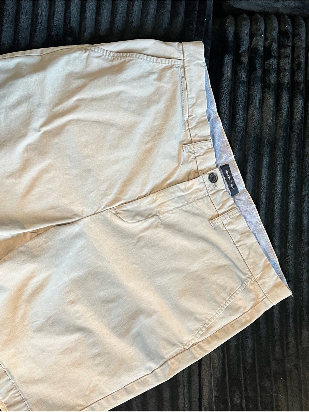 Tommy Hilfiger Beige Cotton Chino Shorts with Signature Trim